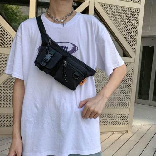 Waterproof Sports Men Hip Fanny Pack Multi-Function Outdoor Hip Belt Bag Phone Pouch Unisex Trend Chest Pouch Crossbody Bags