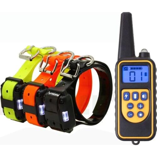 Dog Shock Collar Remote Trainers Waterproof Rechargeable Dog Training 3 Collar-3 100g2280