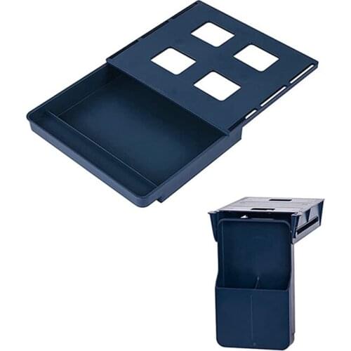 Under Desk Drawer Storage Organizer For Office/School/Student/Kitchen-2 Pack (Large And Small) (Blue)