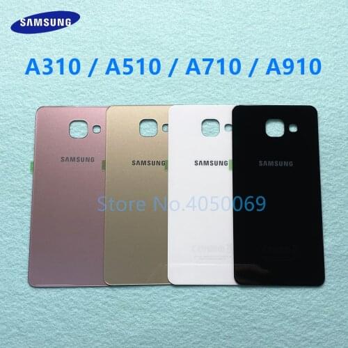 Back glass Rear Cover Housing Battery Door Replacement For Samsung Galaxy A3 A310 A5 A510 A7 A710 A9 A910 A910F 2016 Rear Cover