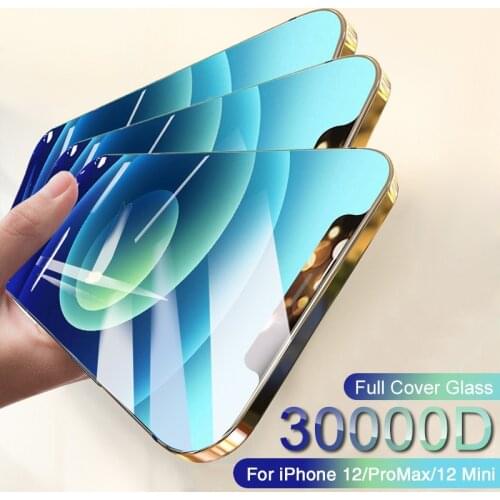 Screen Protector for IPhone 12 Pro Max Glass 9D Tempered Glass for IPhone 11 Pro XS Max 12 Mini 6s 7 8 Plus X XR Full Protective
