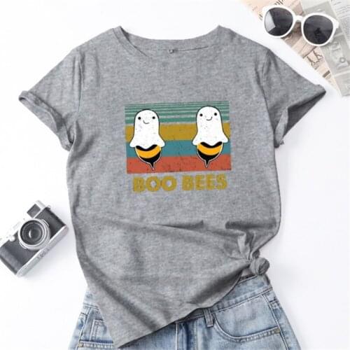 Plus Size Women Clothes Fashion Camiseta Boo Bees Graphic Cute Ice Cream Funny Pure Cotton Casual T Shirt Ropa Mujer Anime Tees