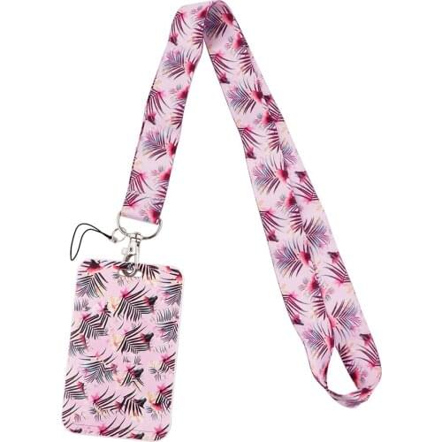 1pcs ZF2800 Tree Leaves Fashion Lanyards ID Badge Holder Bus Pass Case Cover Slip Bank Credit Card Holder Strap Cardholder