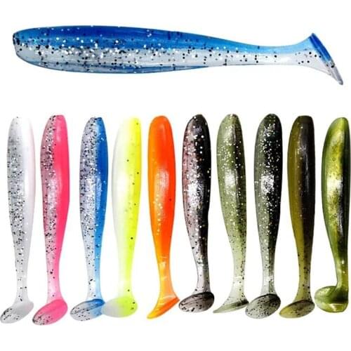 10pcs/lot 9cm/12cm Soft Silicone Lures T Tail Sea Bass Lure Fishing Tackle Soft Bait Fishing Wobbler Fishing Soft Lures