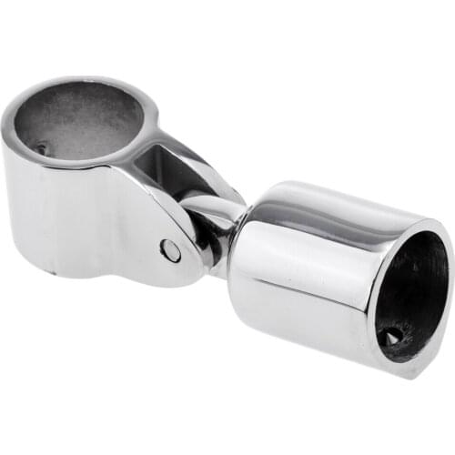1X Marine Boat Deck Hinge Mount with 1 inch (25mm) Eye End Cap Bimini Top Fitting-Silver