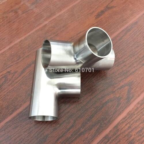 2pcs OD 38mm 1.5'' Sanitary Weld TEE 3 Way Pipe Fitting Stainless Steel 304 New
