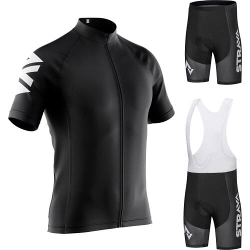 2021 STRAVA pro team Cycling Jersey Men Set Bib Shorts Set Summer Mountain Bike Bicycle Suit Bicycle Racing Uniform Clothes