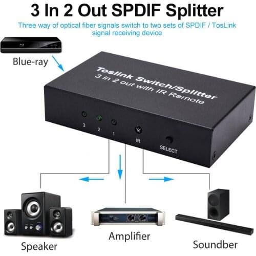 3x2 HDMI-Compatible Splitter 3 In 2 Out Converter Amplifier Video Switcher Adapter With IR Remote Control For Xbox PS4 DVD HDTV