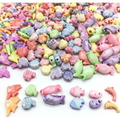 Meideheng Acrylic mini Ocean Series Small fish Clown fish Whale beads for Jewelry making string Bracelet for children 6 style