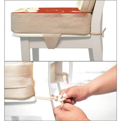 28EC 2 Pcs/Set Anti-Skid Cartoon Animal Print Dining Children Cushion Increased Pad Adjustable Removable High Chair Booster Mat