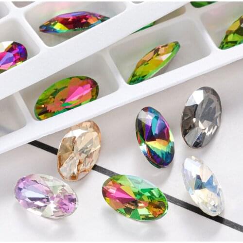 Astrobox 5.5x10mm Oval Rhinestone Decoration Crystal Glittering Rhinestone Loose Beads DIY Clothing Accessories Jewelry Making