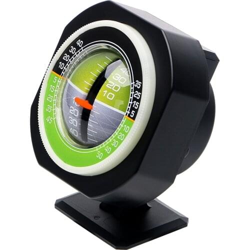 LEEPEE Auto Slope Meter Level High-precision Car Vehicle Declinometer Gradient Built-in LED Car Compass Inclinometer Angle