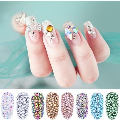 Astrobox Nail Mobile Phone Case Shoes Clothing Multipurpose 6 Grid Size Nail Rhinestone Crystal Art Decoration Nail Art Crystal