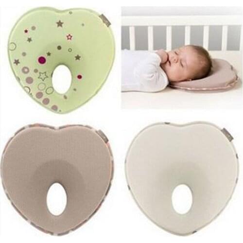 Baby Pillow Infant Shape Toddler Sleep Positioner Anti Roll Cushion Flat Head Pillow Protection of Newborn Inner Memory Foam