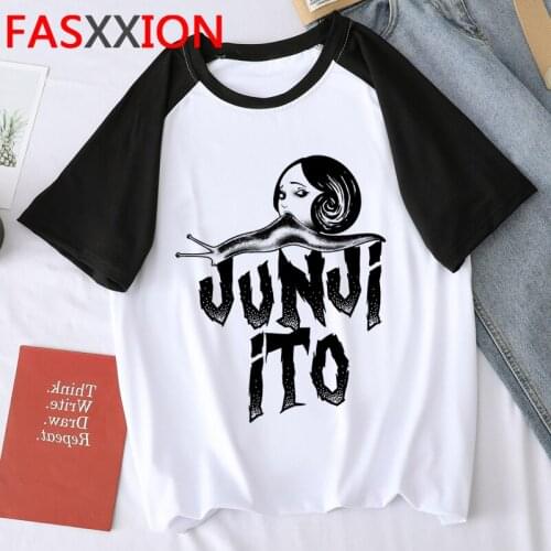 Junji Ito t-shirt male japanese vintage harajuku t-shirt white t shirt