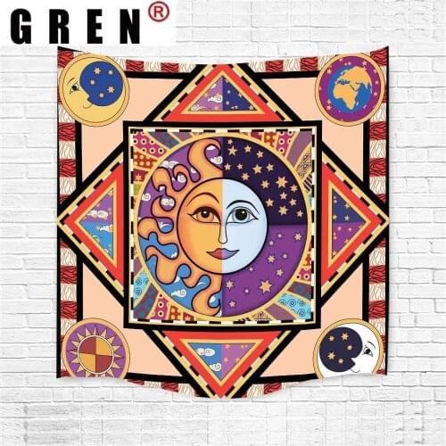 GREN Tapestry Mandala Hippie Bohemian Galaxy Psychedelic Flower Art Wall Hanging Backdrop Background Living Bedroom Home Decor