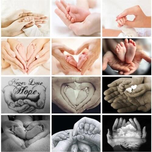 Huacan Diamond Painting Full Drill Baby Wall Stickers Diamond Embroidery Love Cross Stitch Home Decor Diamond Art