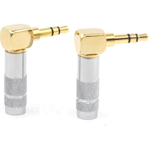 2PC 3.5mm Jack Male to Female L Shape 90 Degree Right Angled Adapter Audio Microphone Jack Stereo Plug Connector