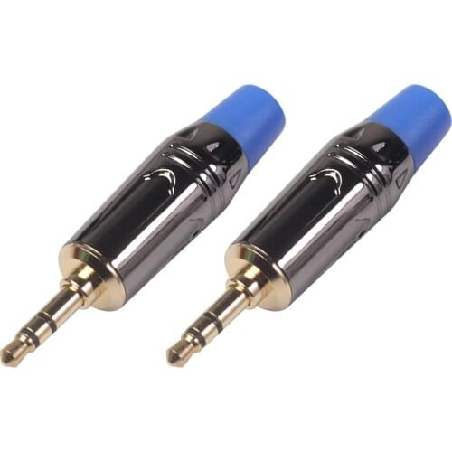 2Pcs 3 Pole 3.5mm Male Headphone Replace Jack Metal Headset Connector