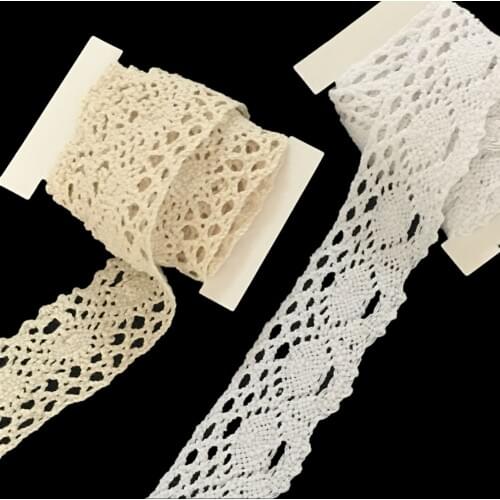 2 meters Sew white beige Lace Ribbon Trim Guipure 40mm width , Craft Scrapbooking Embroidery DIY Gift Packing Decoration 7LS59