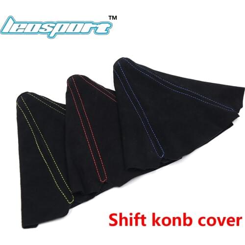 Leosport-Suede leather Red yellow blue Stitch Shift Knob Shifter Boot Cover MT/AT