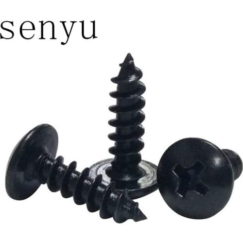 Luchang 100Pcs M3 M3.5 Wood Truss Screw with Black Self-tapping Small Screws