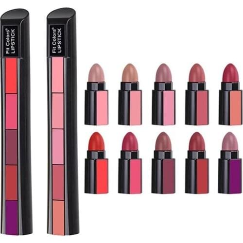 5 in 1 Matte Lipstick Velvet Lip Gloss Waterproof Long Lasting Nude Lip Stick Soft Butter Cream Texture Lipsticks Makeup Gifts