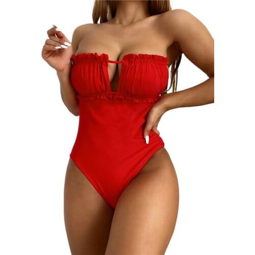 Meihuida Red One-piece Swimwear