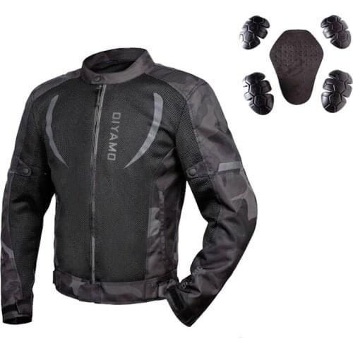 Motorcycle Riding Jackets Streamline Drop-proof Breathable Summer Motorbike Racing Moto Jacket CE Protection Black Clothes
