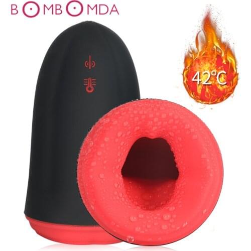 Male Masturbator Heating Oral Vaginal Vibrator Sex Toys for Men Deep Throat Penis Sucking Stimulation Blowjob Pussy Masturbator