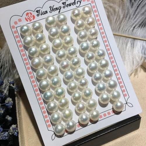 AAA+ Natural White Pearl Mussel Steamed Bread Shape Pearl 9/10 mm Loose Pearl Jewelry Earrings Making DIY Bead Wholesale