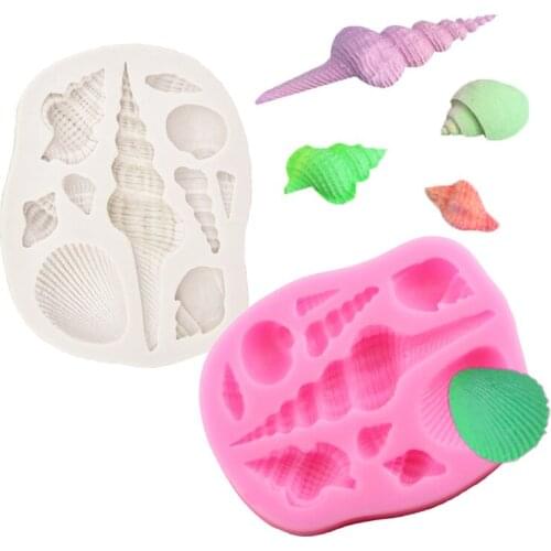 Ocean Series Conch Shell Seashell Starfish Fondant Silicone Mold DIY Baking Chocolate Cake Mold