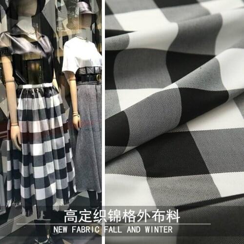 Autumn and winter suits fabric sanding black and white gray woven jacquard European and American style show high fabric