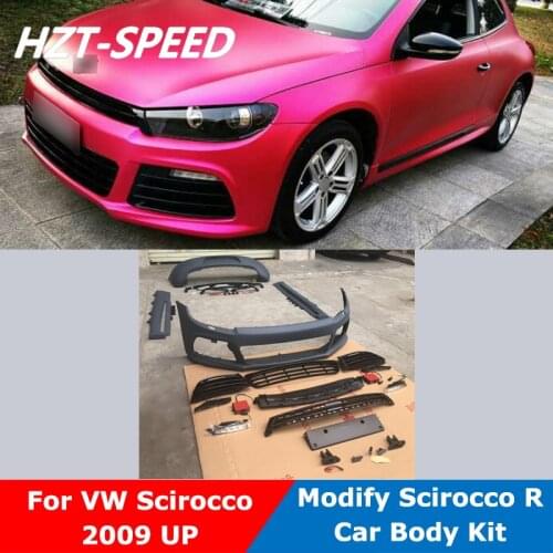 Scirocco Modify Scirocco R Type Unpainted Resin Front Rear Bumper Side Skirts Grille Car Body Kit For VW Scirocco 2009 Up