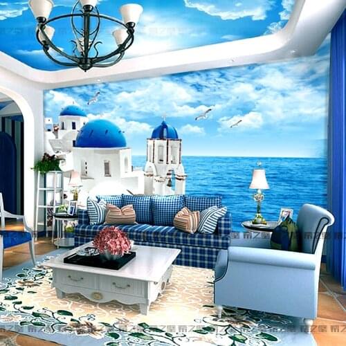 Custom mural 3D stereo wallpaper living room sofa bedroom dining room TV background sea Castle wallpaper mural