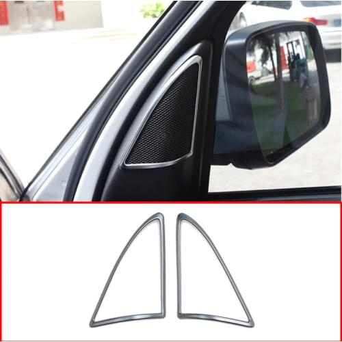 2PCS Matte Silver ABS Chrome Audio Speaker Frame Trim For Land Rover Discovery 4 LR4 2009-2016 Car-Styling Auto Accessories