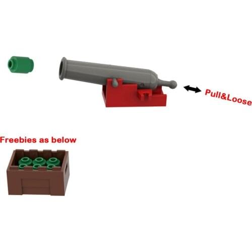 Cannon Gun Building Blocks 2527 84943 Kids Assembled Toys MOC Military Handmade Design Bricks ABS Plastic Compatible Major Brand