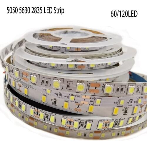 LED Strip 5050 5630 2835 RGB lights 12V 5M Flexible Home Kitchen Decoration lamp Waterproof 300 LED Tape Diode Ribbon 60LEDs/M