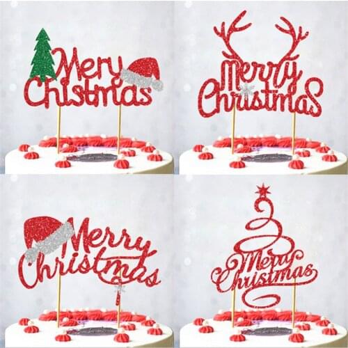 Merry Christmas Cake Topper Christmas Decorations for Home Baking Accessories Christmas Ornament 2022 Navidad Gifts New Year