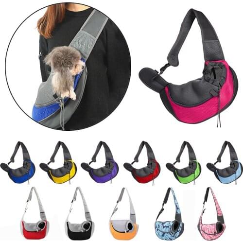 Breathable Pet Dog Carrier Outdoor Travel Handbag Pouch Mesh Oxford Single Shoulder Bag Sling Comfort Travel Tote Shoulder Bag