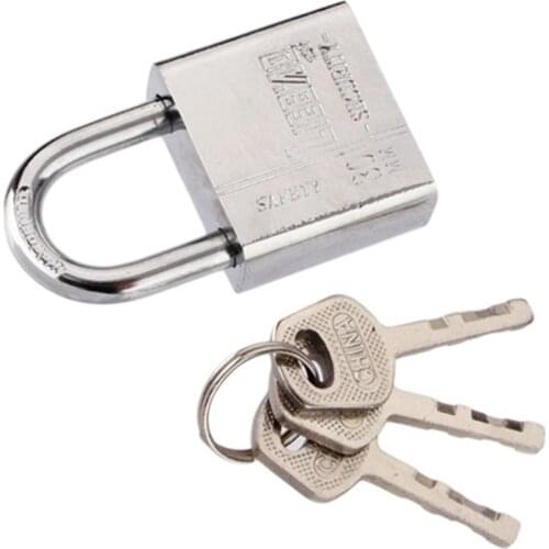 3 Keys Padlock Heart shape Locks Stainless Steel Durable Use Heavy Duty High Security Solid Lock Door Gate Box Safety