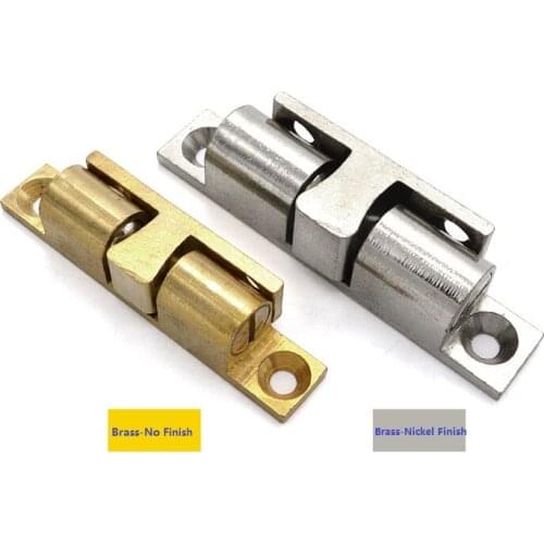 4PCS/LOT 40/48/60/67MM Length Brass Door Catches Copper Latch Door Holder Catch Door Stopper Double Ball Latch for Cabinet Door