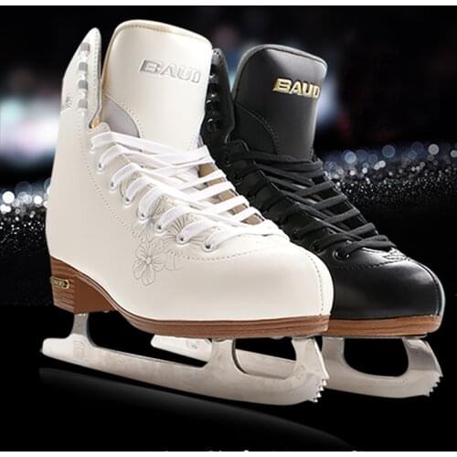 Winter Adult Genuine Leather Professional Thermal Warm Thicken Ice Figure Skates Shoes With Ice Blade Waterproof Comfortable