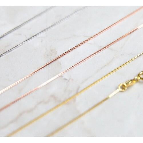 10pcs 925 Sterling Silver Necklace Box Chain With Spring Clasp 40-60CM for Choice