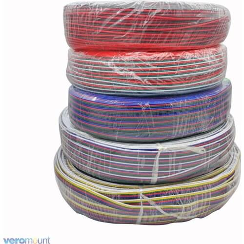 5m 10m 50m 2pin 3pin 4pin 5Pin 6pin 22 AWG Extension Electric Wire Cable Led Connector For 5050 3528 RGBW RGB CCT LED Stirp