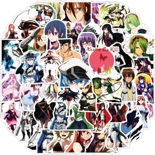 50 Pcs/pack Kawaii Anime Akame Ga KILL! Waterproof Graffiti Stickers for Car Laptop Guitar Fridge Decal Sticker Kid Classic Toys