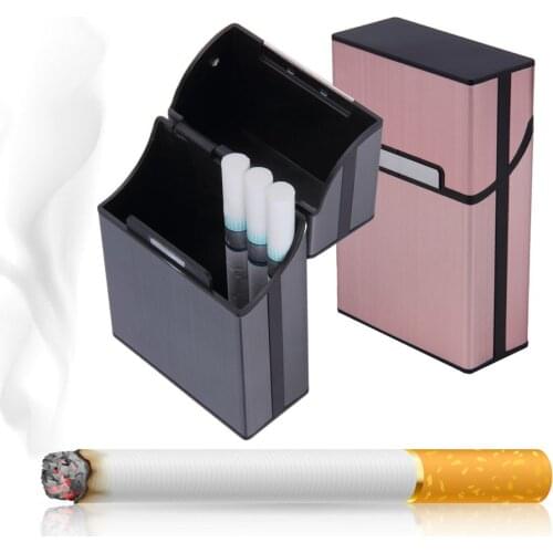 Smoking Accessories Men Lady Gift Cigarette Storage Container Case Aluminium Alloy Tobacco Holder Pocket Box Magnetic Button