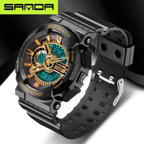 SANDA Fashion Men Watches Men LED Digital Watches Waterproof Military Watches Men Sports Watches Reloje Hombre horloge heren