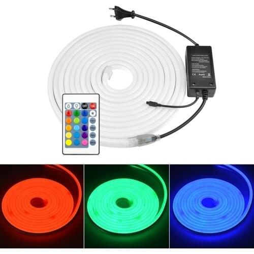 Colorful Neon LED Strip light Tape 220V Fairy RGB Neon Sign Outdoor Christmas Festival Garden Decoration Neon lamp Waterproof