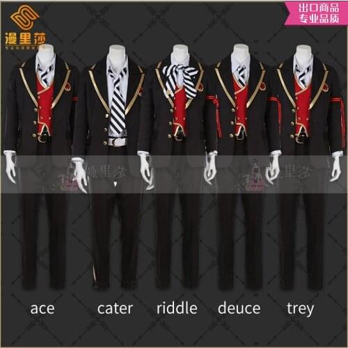 Game Twisted Wonderland HEARTSLABYUL Deuce Riddle Cater Ace Trey School Uniforms Cosplay Costume Halloween Outfit H